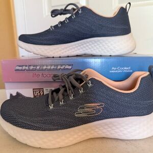 Skechers Navy and White Sneakers